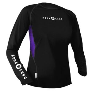 Aqualung dámské tričko RASHGUARD LOOSE FIT, černá/fialová Velikost: XL 1002870