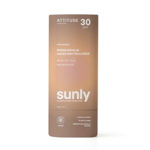 Tónovaná 100% minerální tyčinka na obličej a rty ATTITUDE Sunly (SPF 30) bez vůně 20 g