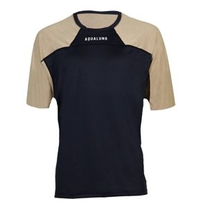 Aqualung pánské tričko RASHGUARD LOOSE FIT, béžová/černá Velikost: L CL2720196L