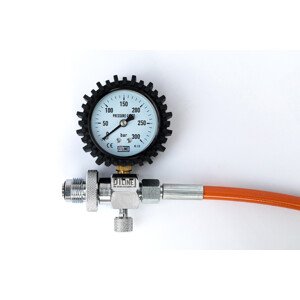 JTLine přepouštěcí hadice 1m, DIN - DIN, 200 bar, s manometrem JTL-6012