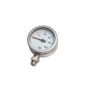 Manometr potápěčský JTLine 0-300 bar, 52 mm, nerez, zadní pojistka